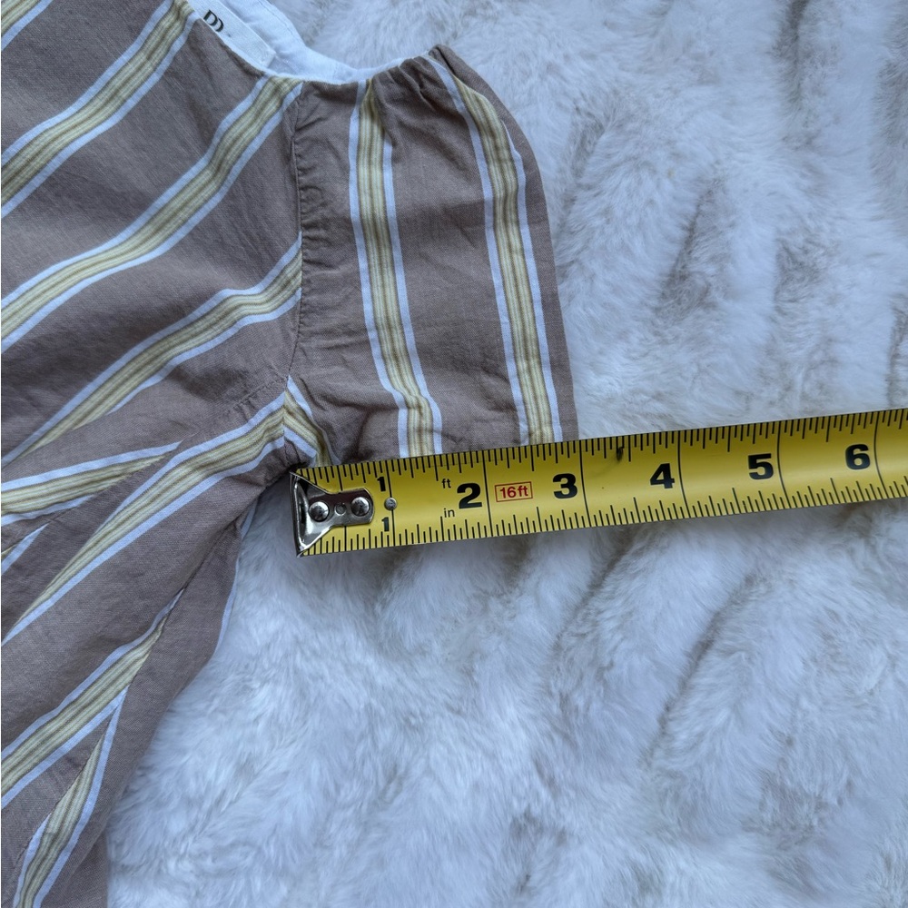 Banana Republic Brown and Cream Striped Blouse with Ruffled Hem - Picture 11 of 12